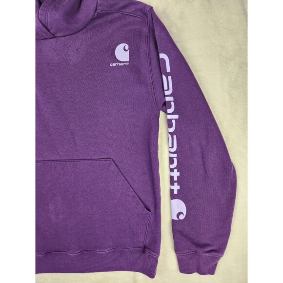 Carhartt Youth Hoodie Size XL 14 Purple Sweatshirt Pullover Girls Boys - Picture 4 of 16